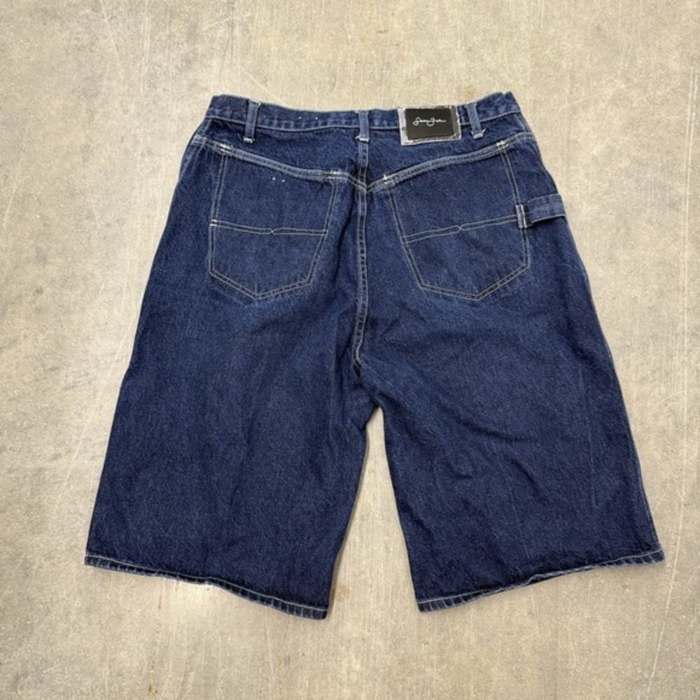 Vtg Sean John Men's Jean Shorts Baggy Blue Wide Leg Denim 100% Cotton Y2K Sz 34
